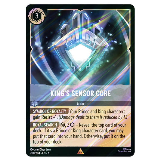 King's Sensor Core 200/204 card from the Lorcana set Azurite Sea
