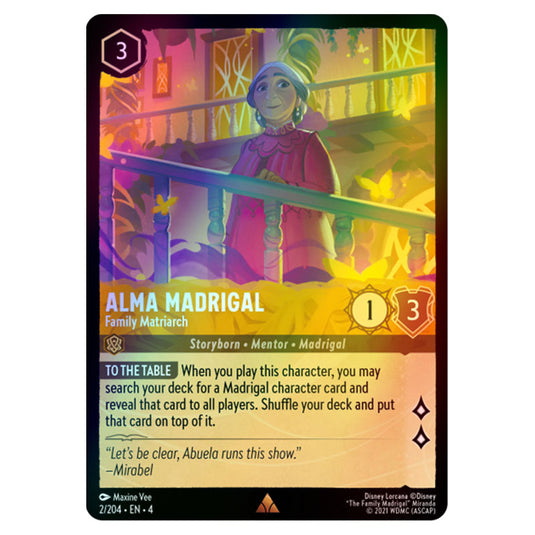 Lorcana - Ursula's Return - Alma Madrigal - Family Matriarch (Rare) - 2/204 (Foil)