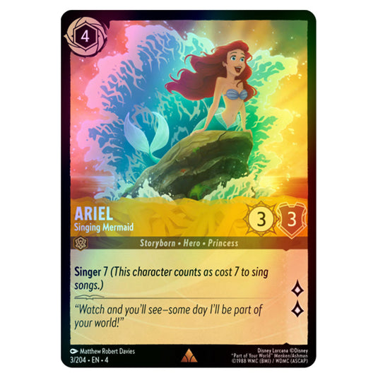 Lorcana - Ursula's Return - Ariel - Singing Mermaid (Rare) - 3/204 (Foil)