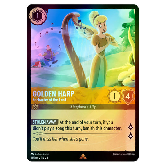 Lorcana - Ursula's Return - Golden Harp - Enchanter of the Land (Rare) - 11/204 (Foil)