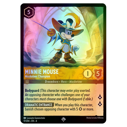 Lorcana - Ursula's Return - Minnie Mouse - Musketeer Champion (Super Rare) - 17/204 (Foil)