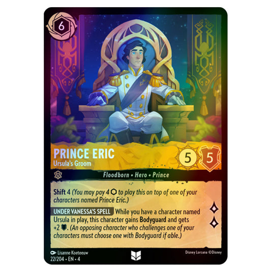 Lorcana - Ursula's Return - Prince Eric - Ursula's Groom (Uncommon) - 22/204 (Foil)