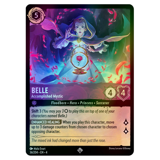 Lorcana - Ursula's Return - Belle - Accomplished Mystic (Super Rare) - 36/204 (Foil)