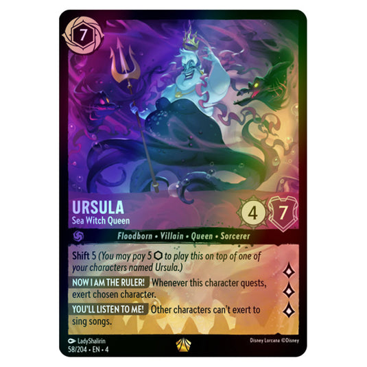 Lorcana - Ursula's Return - Ursula - Sea Witch Queen (Legendary) - 58/204 (Foil)