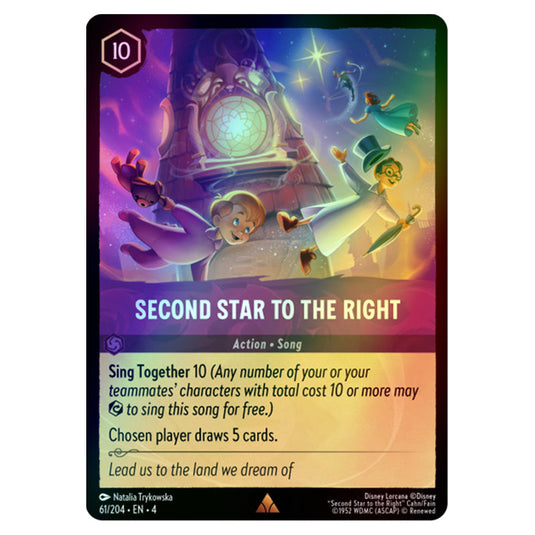 Lorcana - Ursula's Return - Second Star To The Right (Rare) - 61/204 (Foil)