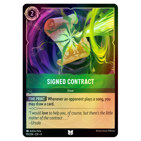 Lorcana - Ursula's Return - Signed Contract (Uncommon) - 99/204 (Foil)