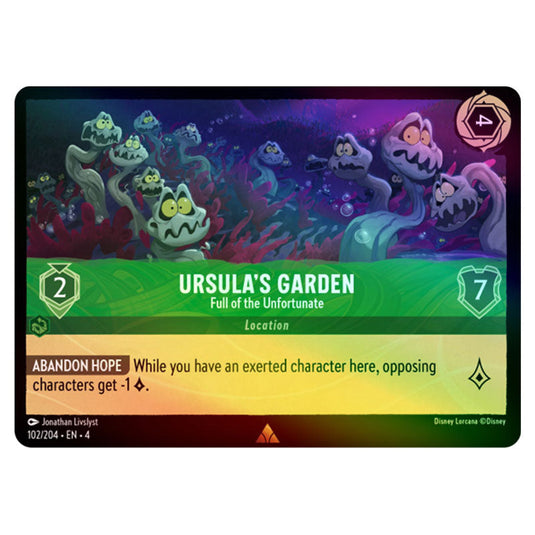 Lorcana - Ursula's Return - Ursula's Garden - Full of the Unfortunate (Rare) - 102/204 (Foil)