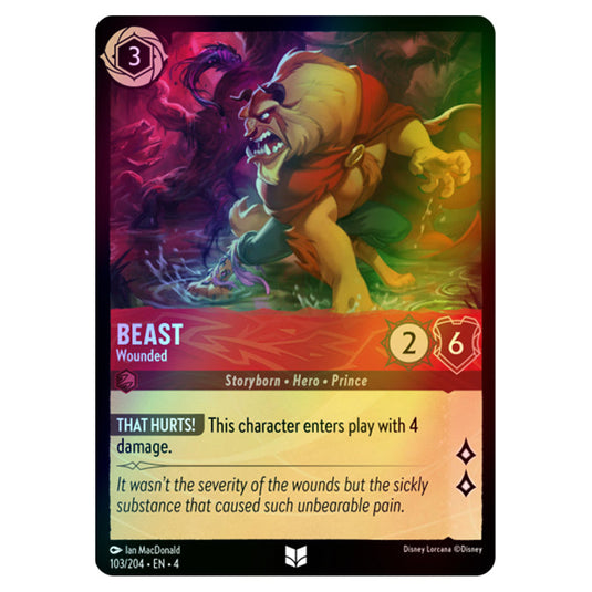 Lorcana - Ursula's Return - Beast - Wounded (Uncommon) - 103/204 (Foil)