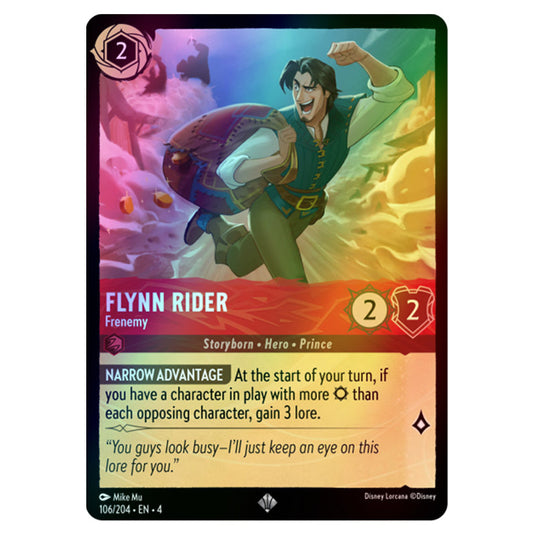 Lorcana - Ursula's Return - Flynn Rider - Frenemy (Super Rare) - 106/204 (Foil)