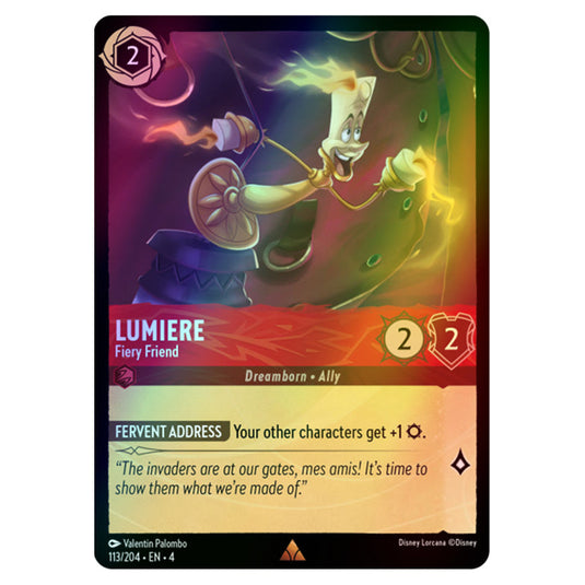 Lorcana - Ursula's Return - Lumiere - Fiery Friend (Common) - 113/204 (Foil)