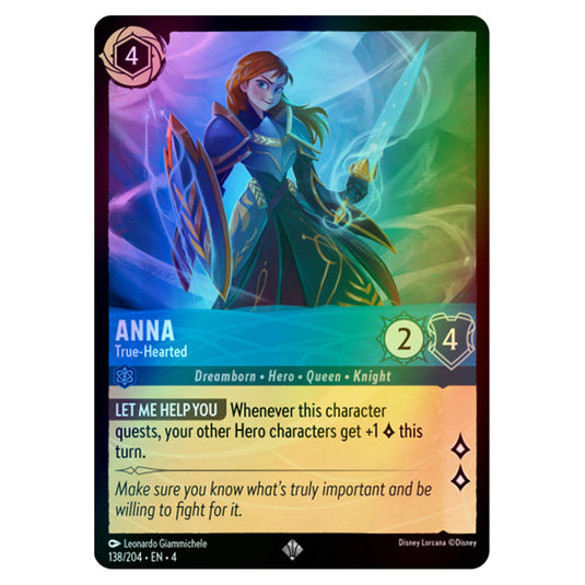 Lorcana - Ursula's Return - Anna - True-Hearted (Super Rare) - 138/204 (Foil)