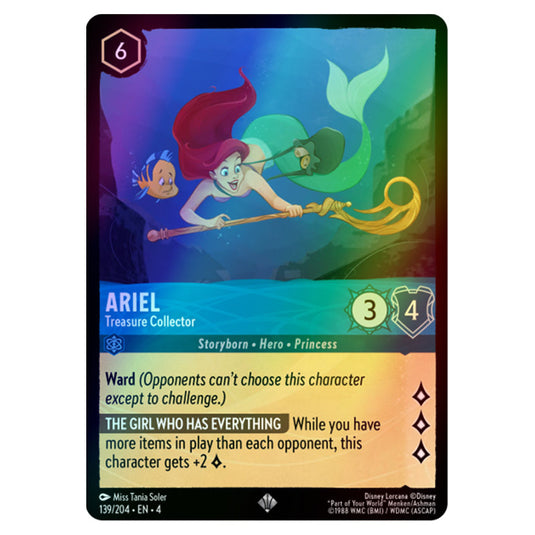 Lorcana - Ursula's Return - Ariel - Treasure Collector (Super Rare) - 139/204 (Foil)