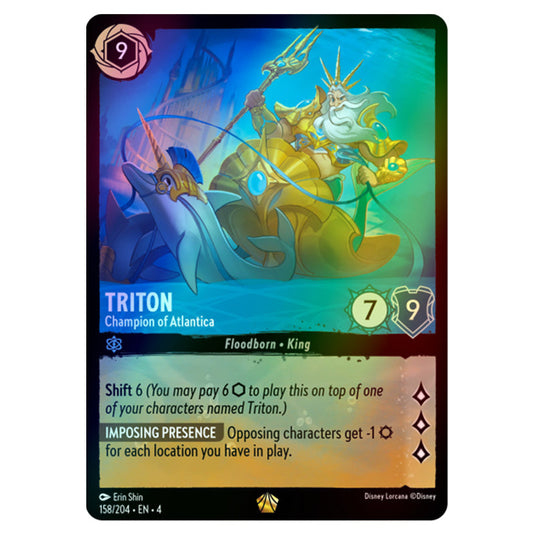 Lorcana - Ursula's Return - Triton - Champion of Atlantica (Legendary) - 158/204 (Foil)