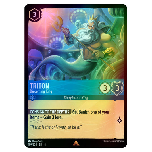 Lorcana - Ursula's Return - Triton - Discerning King (Rare) - 159/204 (Foil)