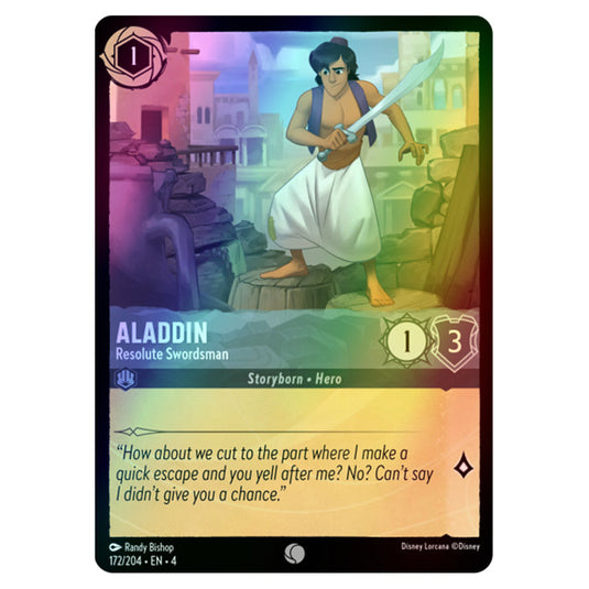 Lorcana - Ursula's Return - Aladdin - Resolute Swordsman (Common) - 172/204 (Foil)