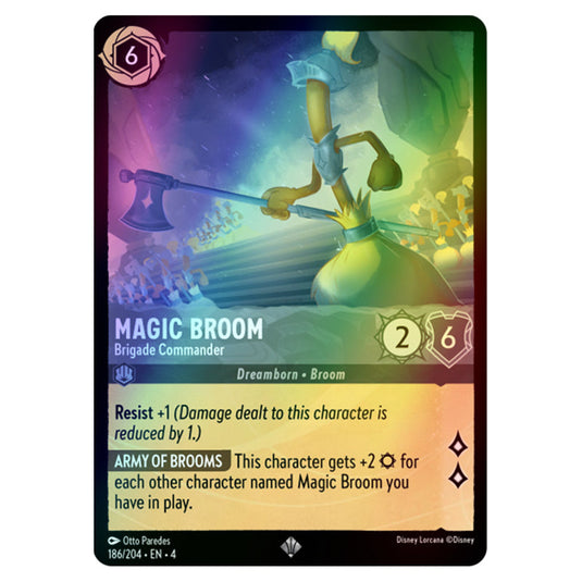 Lorcana - Ursula's Return - Magic Broom - Brigade Commander (Super Rare) - 186/204 (Foil)