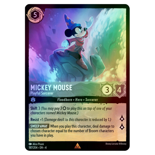 Lorcana - Ursula's Return - Mickey Mouse - Playful Sorcerer (Rare) - 187/204 (Foil)