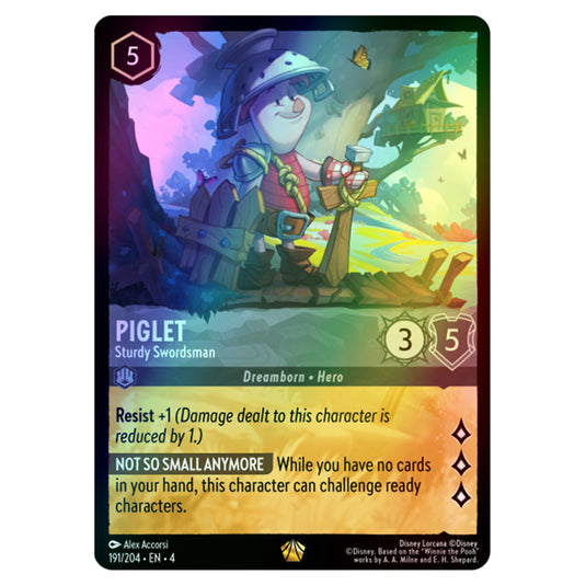 Lorcana - Ursula's Return - Piglet - Sturdy Swordsman (Legendary) - 19 Lorcana - Ursula's Return - Piglet - Sturdy Swordsman (Legendary) - 19