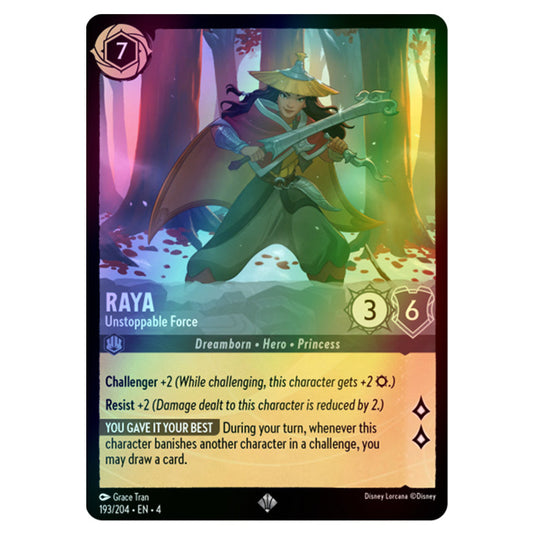 Lorcana - Ursula's Return - Raya - Unstoppable Force (Super Rare) - 193/204 (Foil)