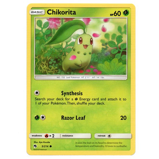 Pokemon - Sun & Moon - Lost Thunder - Chikorita - 5/214