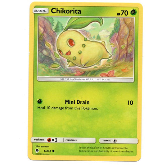 Pokemon - Sun & Moon - Lost Thunder - Chikorita - 6/214