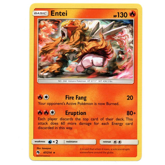 Pokemon - Sun & Moon - Lost Thunder - Entei - 47/214