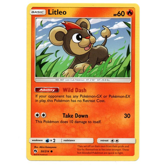 Pokemon - Sun & Moon - Lost Thunder - Litleo - 50/214