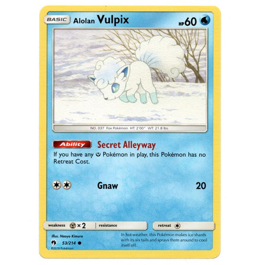 Pokemon - Sun & Moon - Lost Thunder - Alolan Vulpix - 53/214