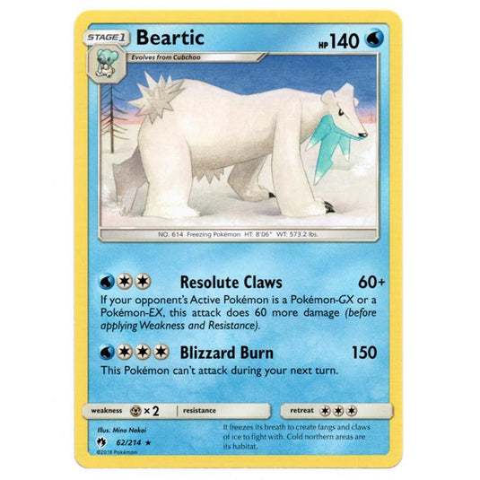 Pokemon - Sun & Moon - Lost Thunder - Beartic - 62/214