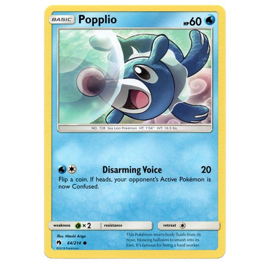 Pokemon - Sun & Moon - Lost Thunder - Popplio - 64/214