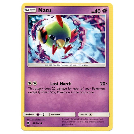 Pokemon - Sun & Moon - Lost Thunder - Natu - 87/214