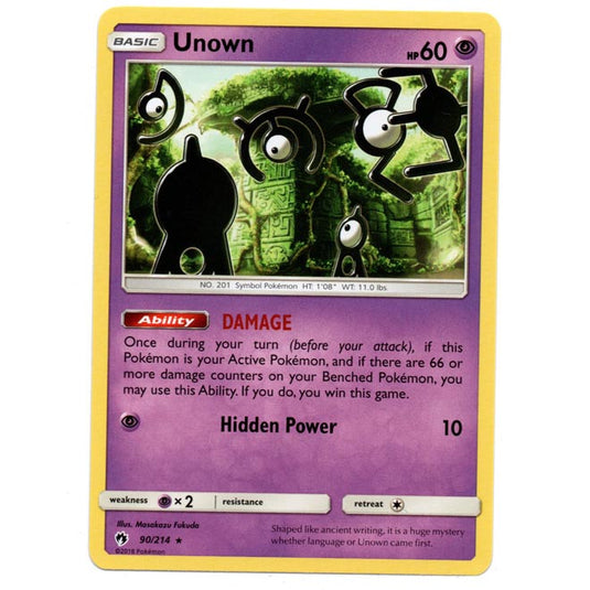 Pokemon - Sun & Moon - Lost Thunder - Unown - 90/214