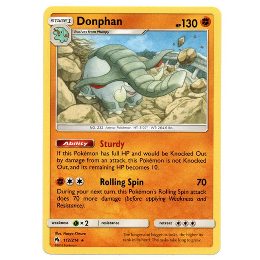 Pokemon - Sun & Moon - Lost Thunder - Donphan - 112/214