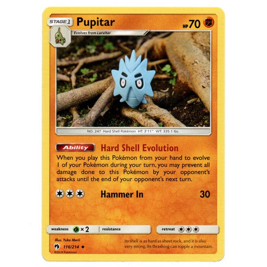 Pokemon - Sun & Moon - Lost Thunder - Pupitar - 116/214