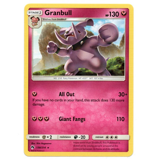 Pokemon - Sun & Moon - Lost Thunder - Granbull - 138/214