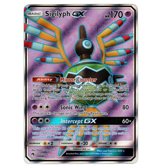 Pokemon - Sun & Moon - Lost Thunder - Sigilyph-GX (Full Art) - 202/214