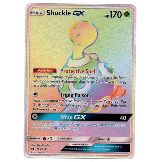 Pokemon - Sun & Moon - Lost Thunder - Shuckle-GX (Rainbow Rare) - 215/214