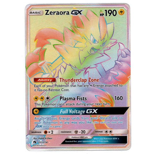 Pokemon - Sun & Moon - Lost Thunder - Zeraora-GX (Rainbow Rare) - 221/ Pokemon - Sun & Moon - Lost Thunder - Zeraora-GX (Rainbow Rare) - 221/