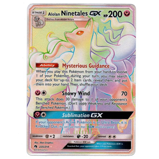 Pokemon - Sun & Moon - Lost Thunder - Alolan Ninetales-GX (Rainbow Rar Pokemon - Sun & Moon - Lost Thunder - Alolan Ninetales-GX (Rainbow Rar