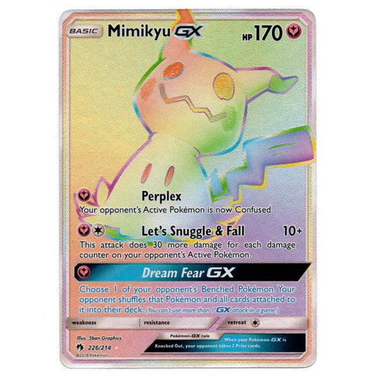 Pokemon - Sun & Moon - Lost Thunder - Mimikyu-GX (Rainbow Rare) - 226/214