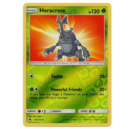 Pokemon - Sun & Moon - Lost Thunder - (Reverse Holo) - Heracross - 18/214