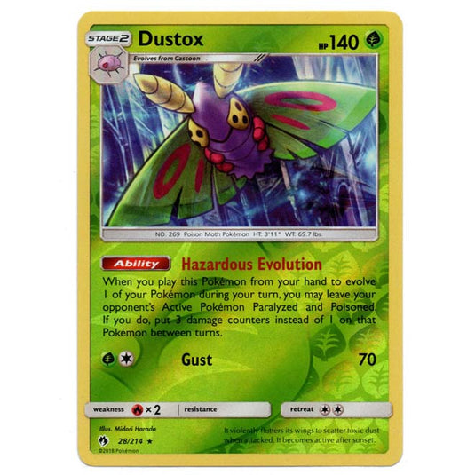 Pokemon - Sun & Moon - Lost Thunder - (Reverse Holo) - Dustox - 28/214