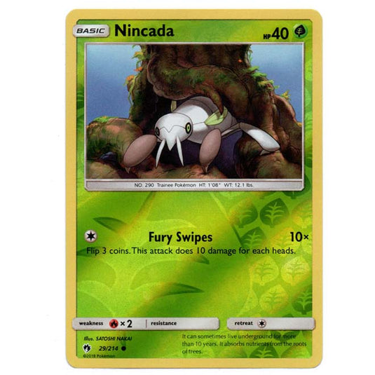 Pokemon - Sun & Moon - Lost Thunder - (Reverse Holo) - Nincada - 29/214