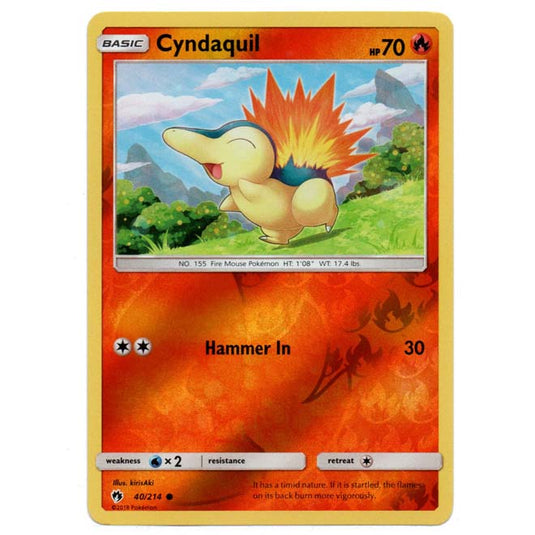 Pokemon - Sun & Moon - Lost Thunder - (Reverse Holo) - Cyndaquil - 40/214