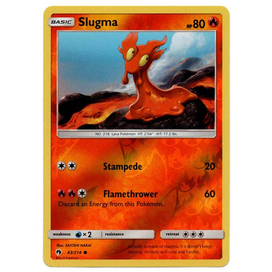 Pokemon - Sun & Moon - Lost Thunder - (Reverse Holo) - Slugma - 43/214