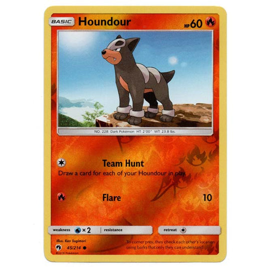 Pokemon - Sun & Moon - Lost Thunder - (Reverse Holo) - Houndour - 45/214