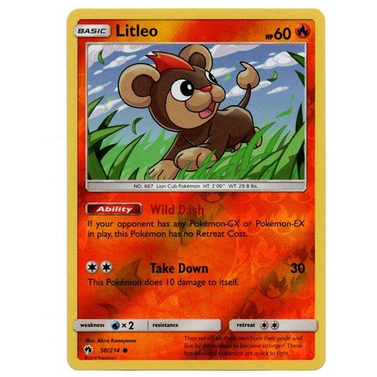 Pokemon - Sun & Moon - Lost Thunder - (Reverse Holo) - Litleo - 50/214