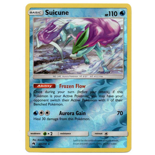 Pokemon - Sun & Moon - Lost Thunder - (Reverse Holo) - Suicune - 59/214