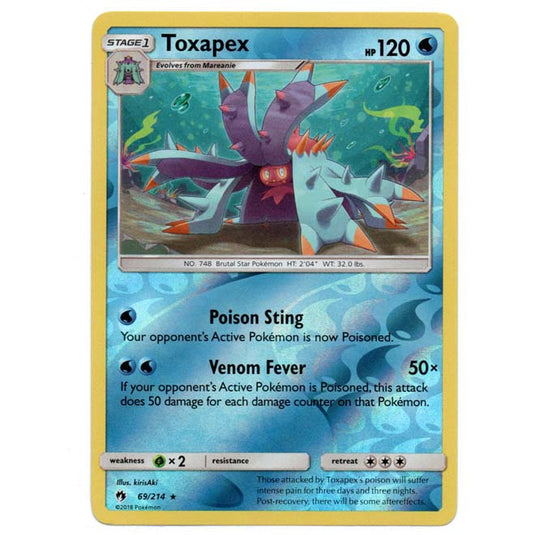 Pokemon - Sun & Moon - Lost Thunder - (Reverse Holo) - Toxapex - 69/214