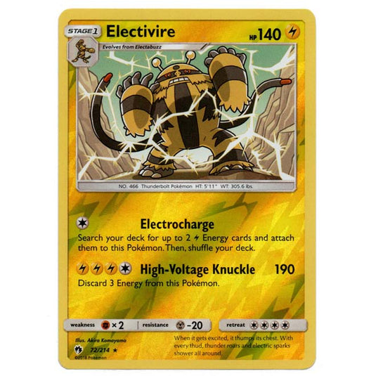 Pokemon - Sun & Moon - Lost Thunder - (Reverse Holo) - Electivire - 72/214